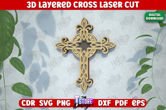 3D Layered Cross CNC for Laser Cutting Ornaments