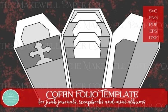 3D SVG Halloween Coffin Folio Customizable Template Review