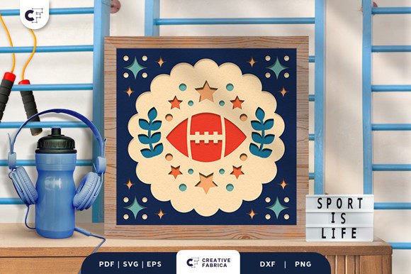 American Football 3D SVG for Sports Branding