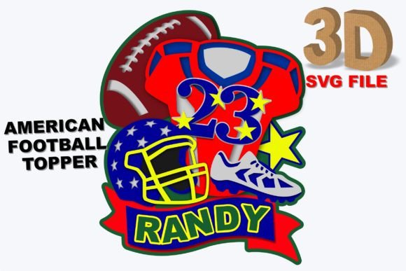 American Football 3D SVG: Graphics for Crafts
