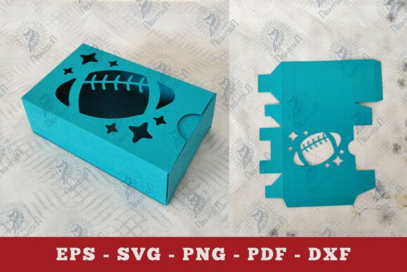 American Football Gift Box: 3D SVG for Sports