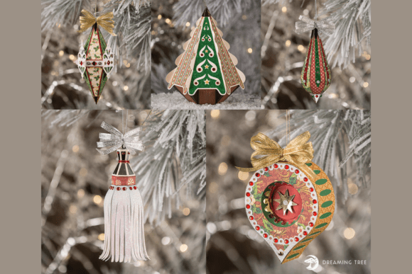 Elegant Ornaments SVG Bundle: 3D SVG for Christmas Branding