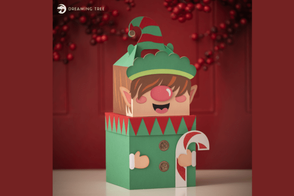Elf Gnome Gift Box SVG: A 3D SVG Christmas Asset Review