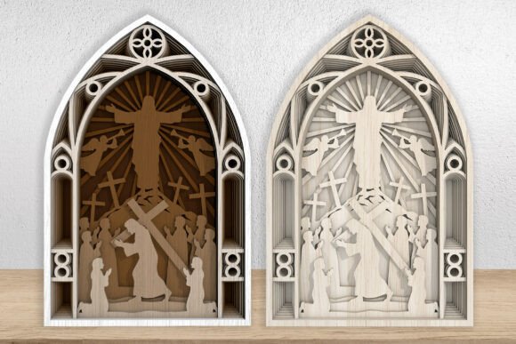 Jesus Crucifixion Layered SVG for Laser Cutting & Art