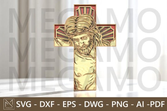 Jesus on Cross SVG for Laser Cutting & Wall Decor
