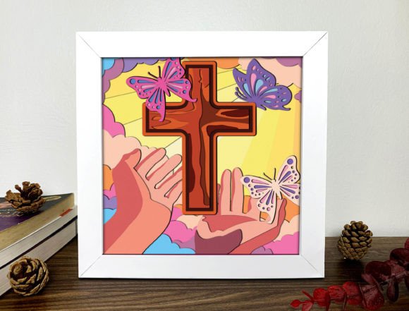 Jesus Shadow Box Svg: A 3D SVG for Religious Crafts