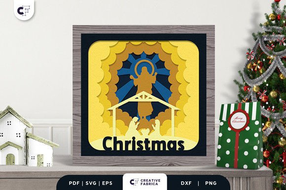 Lighted Nativity 3D SVG for Christmas Sales