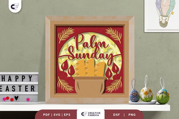 Palm Sunday 3D Light Box Paper Cut: Essential Easter 3D SVG