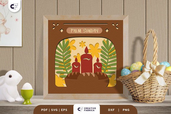 Palm Sunday 3D Shadow Box Papercut: A 3D SVG for Easter Branding