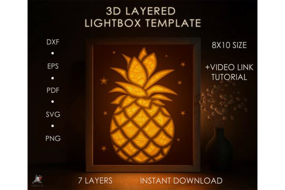 Pineapple Mandala Shadow Box SVG: 3D Design Review