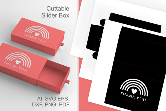 Rainbow Thank You Cutout - Drawer Box: 3D SVG for Anniversaries