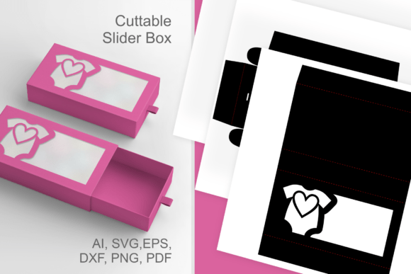 Suit N Heart Baby Shower 3D SVG for Packaging